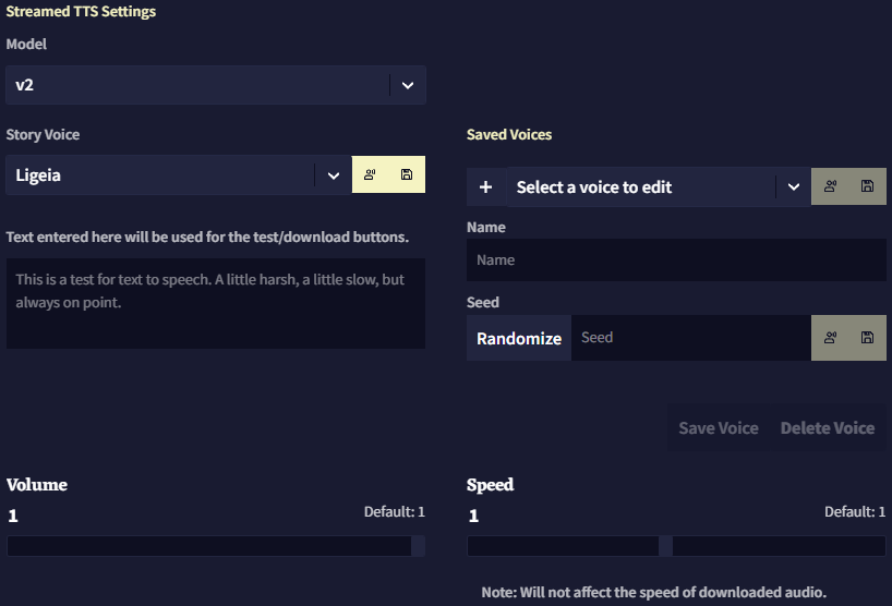 TTS v2 Settings