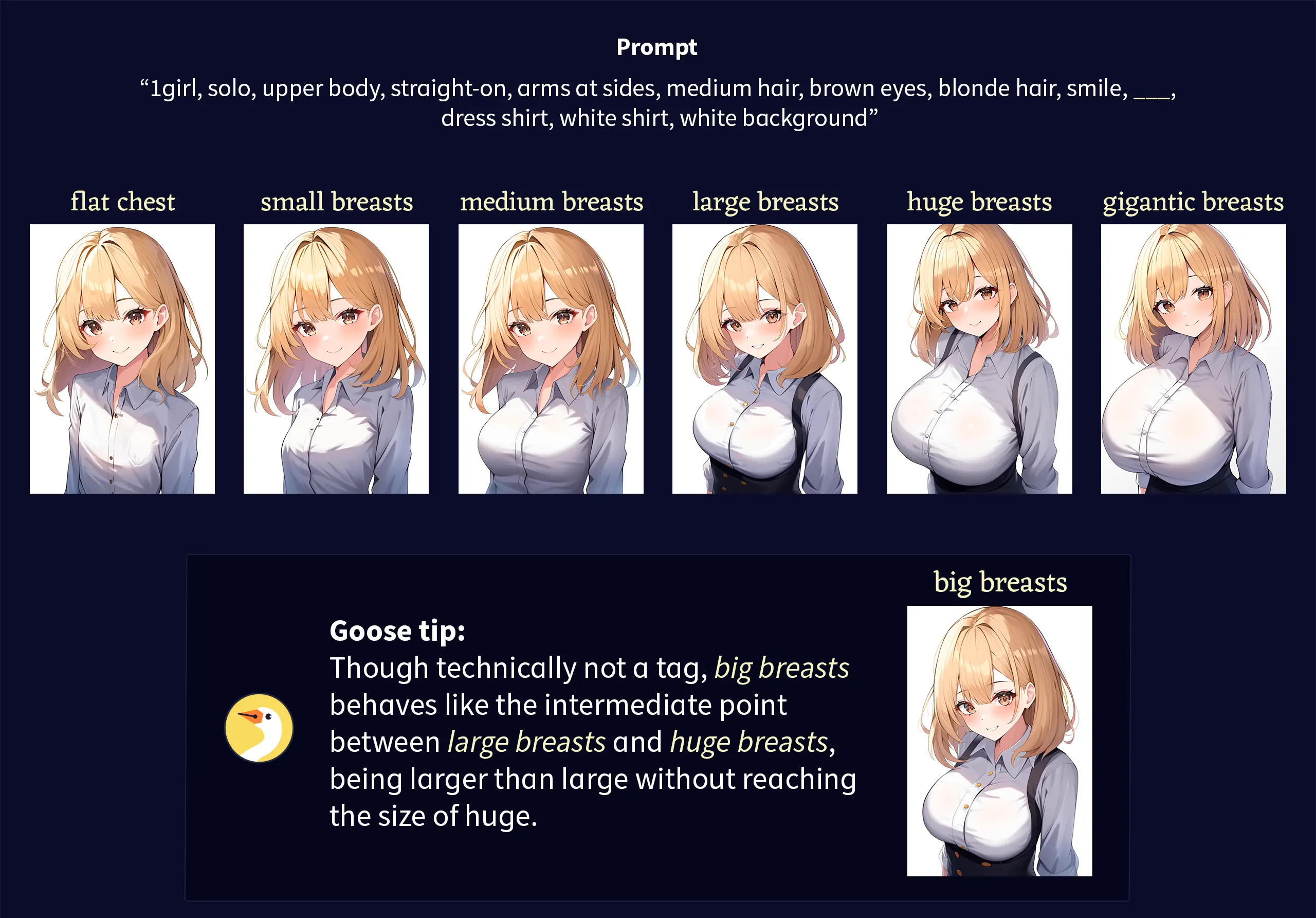 Breast sizes.