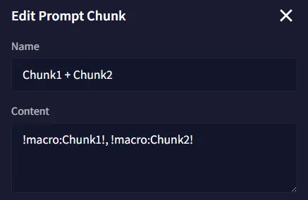Prompt Chunks nesting example