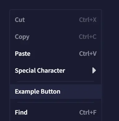 Context Menu Button Example