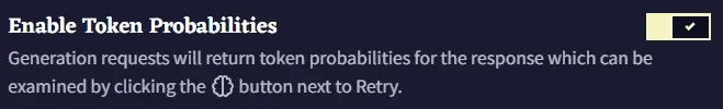 Enable Logprobs Screenshot
