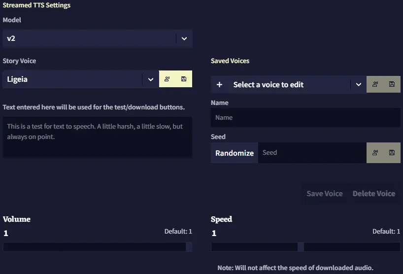 TTS v2 Settings